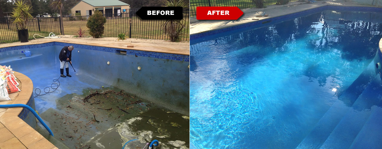 Before and After Pool Clean