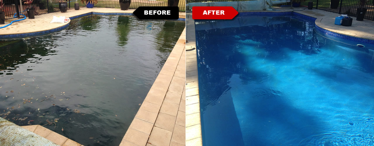 Before and After Pool Clean